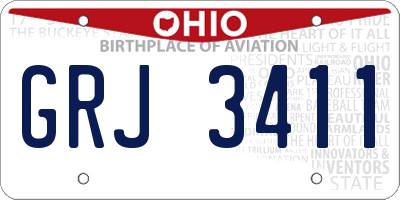 OH license plate GRJ3411