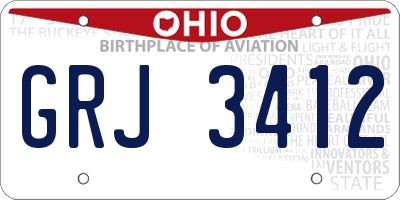OH license plate GRJ3412