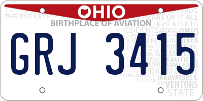 OH license plate GRJ3415