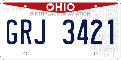 OH license plate GRJ3421