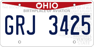 OH license plate GRJ3425