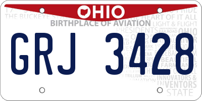 OH license plate GRJ3428