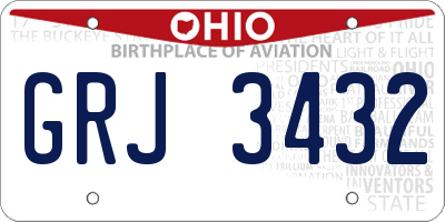OH license plate GRJ3432