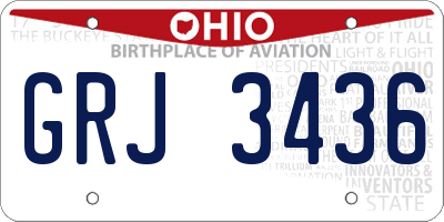 OH license plate GRJ3436