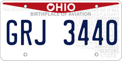 OH license plate GRJ3440