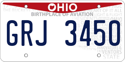 OH license plate GRJ3450