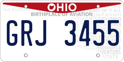 OH license plate GRJ3455