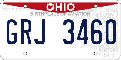 OH license plate GRJ3460