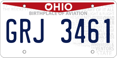 OH license plate GRJ3461