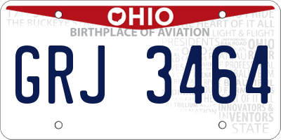 OH license plate GRJ3464