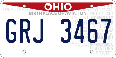 OH license plate GRJ3467