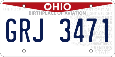 OH license plate GRJ3471