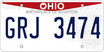 OH license plate GRJ3474