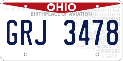 OH license plate GRJ3478