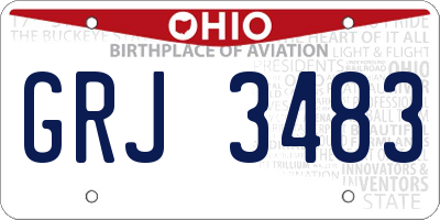 OH license plate GRJ3483
