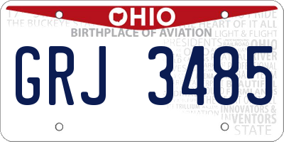 OH license plate GRJ3485