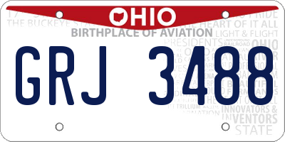 OH license plate GRJ3488