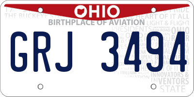 OH license plate GRJ3494