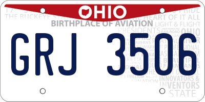 OH license plate GRJ3506