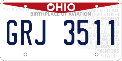 OH license plate GRJ3511
