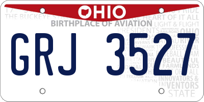 OH license plate GRJ3527