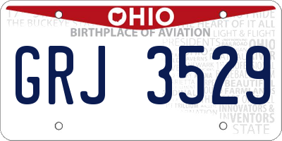 OH license plate GRJ3529