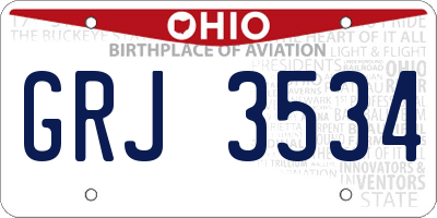 OH license plate GRJ3534