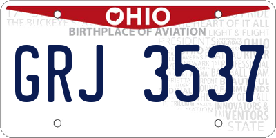 OH license plate GRJ3537