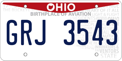 OH license plate GRJ3543