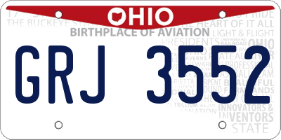 OH license plate GRJ3552