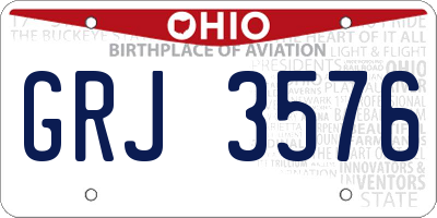 OH license plate GRJ3576