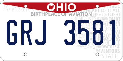 OH license plate GRJ3581
