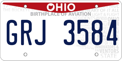 OH license plate GRJ3584