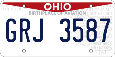 OH license plate GRJ3587