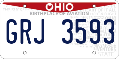 OH license plate GRJ3593