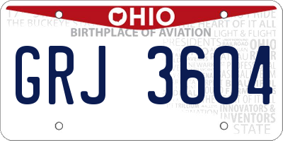 OH license plate GRJ3604