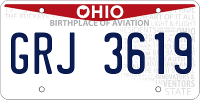 OH license plate GRJ3619