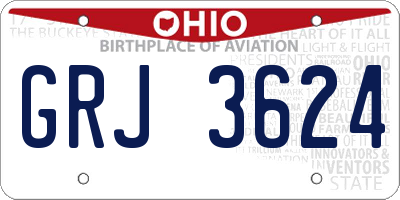 OH license plate GRJ3624