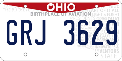 OH license plate GRJ3629