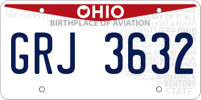 OH license plate GRJ3632