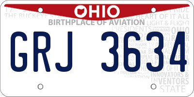 OH license plate GRJ3634