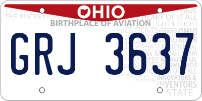 OH license plate GRJ3637