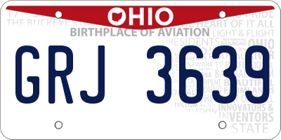 OH license plate GRJ3639