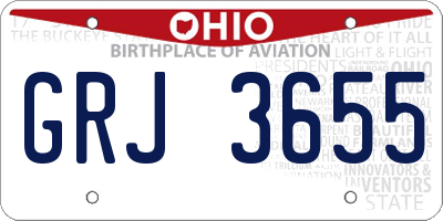 OH license plate GRJ3655
