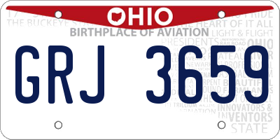 OH license plate GRJ3659