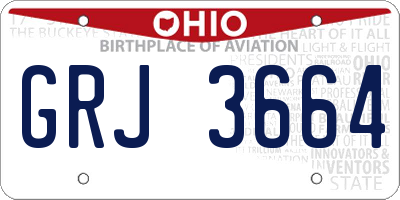 OH license plate GRJ3664