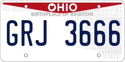 OH license plate GRJ3666
