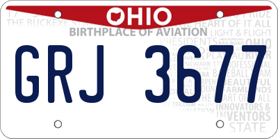 OH license plate GRJ3677