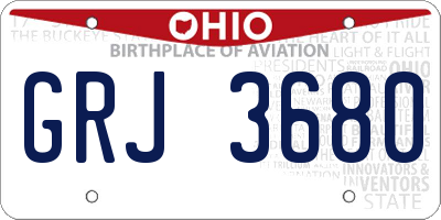 OH license plate GRJ3680