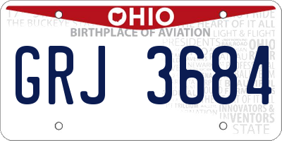 OH license plate GRJ3684